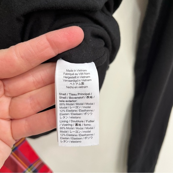 J.Crew Womens Formknit Long Sleeve Wrap Tartan Plaid Top Black Size Small BM345 - Picture 9 of 10